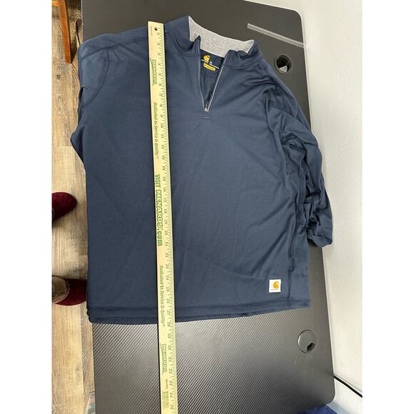 Carhartt Force 1/4 Zip Shirt Long Sleeve Navy Size XL Regular 100414 - Picture 6 of 9